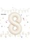 8 Number Foil Balloon Cream Color Number Balloon Age Balloon 76 Cm Number Balloon Flying Balloon Helium Balloon