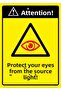 Attention! Protect Your Eyes from the Light of the Welding Torch! Isg Warning Sign Pvc A3 30X42 cm