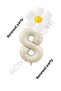 Beige Number and White Daisy Foil Balloon Set Age 8