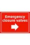 Emergency Shut Off Valves Isg Warning Sign Pvc A3 30X42 cm