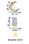 Rabbit Sleeping on the Moon and Elephant on the Stars and Yellow Stars Kids Room Wall Sticker - 2