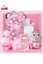 Luxury Deer Foiled Pink 5 Year Old Foiled Birthday Concept Birthday Ornament Party Set for Girls