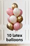 4Th Birthday Cream Bow Tie Bear Balloon Set with Pink Rainbow and 10 Balloons - 4
