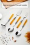 5 Piece Platinum Serving Set & Serving Presentation Set Amber (Ladle / Colander / Spatula / Fork / Spoon)