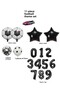 Football Themed Birthday Balloon Set - Black Numbers - 2