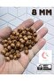 8 Mm Oak Color Wooden Beads - 50 Grams (approx. 200 Pieces)