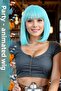 Baby Blue Blunt Bangs Fiber Synthetic Wig - Party / Animation / Theater