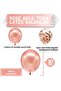 Large Number Balloon Rose Gold Age 6 + Transparent Balloon with Confetti Sequin and Metallic Rose Gold Balloon - 3