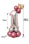 Number Balloon Welcome Set 8 Years Old Shiny Rose Gold Silver Colors 8 Number Balloon with Gold Crown - 3
