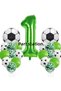 Football Match Concept Green Number 1 Age Balloon 76 cm Football Concept Green Party Birthday Balloon Set