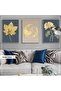 Metal Framed Real Glass Table Brightbluec Set of 3