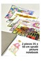 Picture Bag 35X50Cm Picture Notebook Palette Brush Set 1 Pack Pink Painting Project Case with Zipper Ku - 2