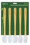 Indigo Set of 5 White Colored Dotted Bamboo Silicone Spatulas Long 26 cm - 4