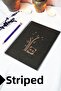 A5 Panda Themed Black Kraft Cover Notebook - Lined Notebook - 60 Sheets (120 Pages) 15X21 cm