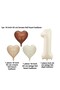 1 Year Old Retro Cream Beige Brown Heart Balloons Set Birthday Balloon with Cream Figures Stylish Party Ornament - 2