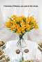 Artificial 15-Piece Daffodil Bouquet Wet Textured 35 cm Yellow
