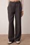 Gri Wide Leg/Geniş Paça Yüksek Bel Dokuma Pantolon TWOAW26PL00036 - 3