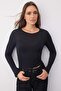 Wardrobe Essentials – Siyah Transparan Slim/Vücuda Oturan Örme Bluz | TWOAW26BZ00015 - 2