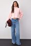 Wardrobe Essentials Pembe Geniş Kalıp Yumuşak Dokulu Crop/Kısa Triko Kazak TWOAW26KZ00113 - 2
