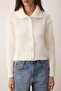 Ekru  Oversize/Geniş Kalıp Crop  Triko Hırka TWOAW26HI00179 - 3