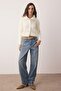 Ekru  Oversize/Geniş Kalıp Crop  Triko Hırka TWOAW26HI00179 - 2