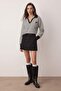 Siyah Çizgili Kalp Nakışlı Regular/Normal Kalıp Örme Sweatshirt TWOAW26SW00003 - 6