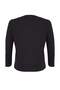 Siyah %100 Pamuk Uzun Kollu Bisiklet Yaka Regular Basic Örme Büyük Beden T-Shirt TBBAW26BF00000 - 7