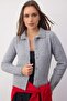 Wardrobe Essentials Gri Merserize Görünümlü Polo Yaka Triko Hırka | TWOAW26HI00104