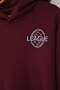 Bordo Pamuklu Slogan Baskılı Kapüşonlu Oversize Örme Unisex Çocuk Sweatshirt TKDAW26SW00010 - 3