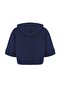 Lacivert Kapüşonlu Fermuar Detaylı Truvakar Kol Kalın Örme Sweatshirt TWOAW26SW00024 - 6