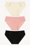 Front Back Ribbed Lace Trim Bikini Set of 3