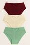 Front V-Shaped Lace, Back Perforated Ribbed Bikini 3-Piece Set (Note) Green Color Will Be Updated with the New Color, Sir.