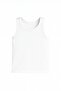 Boys' Wide Strap Ribbed Undershirt Set of 6 Cotton Comfortable Cut White Color - 2