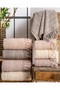 Buldan Üretim Dowry Luxury Jacquard Hilda 4-Piece Hand/Face Towel I 50X90