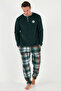 Plaid Regular Fit Buttoned Crew Neck Winter Fleece Pajama Set Men's PAJAMA SET 609 - 4