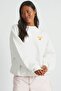 Unisex Oversize Sweatshirt with Orange Goblet Print on the Back, White – Crew Neck, 3 Thread Ribs - 4