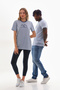 Men's Crew Neck Slogan Printed Contrast Piping T-shirt - 6