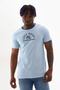 Men's Crew Neck Slogan Printed Contrast Piping T-shirt - 5