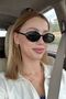 Ovelle Women's Black Oval Sunglasses – Modern Design with Accessory Detail Uv400 - 2