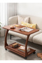 Living Room Sofa C-Shaped Push-Pull Small Coffee Table With Wheels - 2