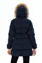 Women's Long Removable Natural Fur Hooded Padded Windproof down Coat 8658 - 3