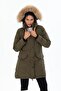 Women's Long Detachable Natural Fur Hooded Padded Wind Resistant Water Repellent down Jackets 8645