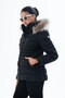 Women's Short Detachable Natural Fur Hooded Wind-Resistant Puffer Jacket 8671 - 2
