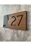 Luxury Plexiglass Door Number Self Adhesive Practical Wooden Series with Tape on the Back 15X8 Cm- 27