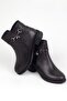 Women's Genuine Leather Zippered Extra Soft Black Boots - 7