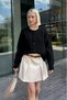 Black Crew Neck Thessaloniki Knitted Buttoned Women's Cardigan Mg2487 - 6