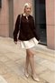 Bitter Brown Crew Neck Thessaloniki Knitted Buttoned Women's Cardigan Mg2487 - 6