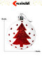 6 Pieces 6 cm Red and White Christmas Tree Ornament Ball Set - Deer Snowflake Pine Patterned Durable Ornament - 3