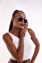 Ecş Unisex Black Square Metal Gold Handle Uv400 Sunglasses - 2