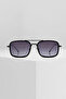 Gaza Unisex Black Rectangular Metal Uv400 Sunglasses - 4